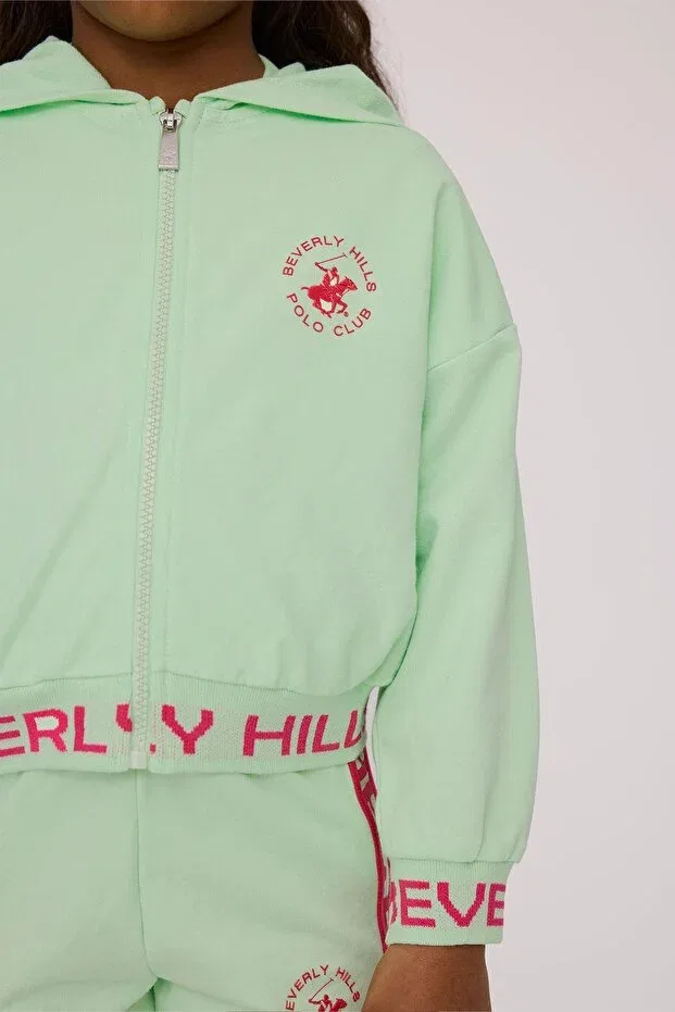 Детский спортивный костюм для девочек с принтом Beverly Hills Polo Club, Green — фото 3
