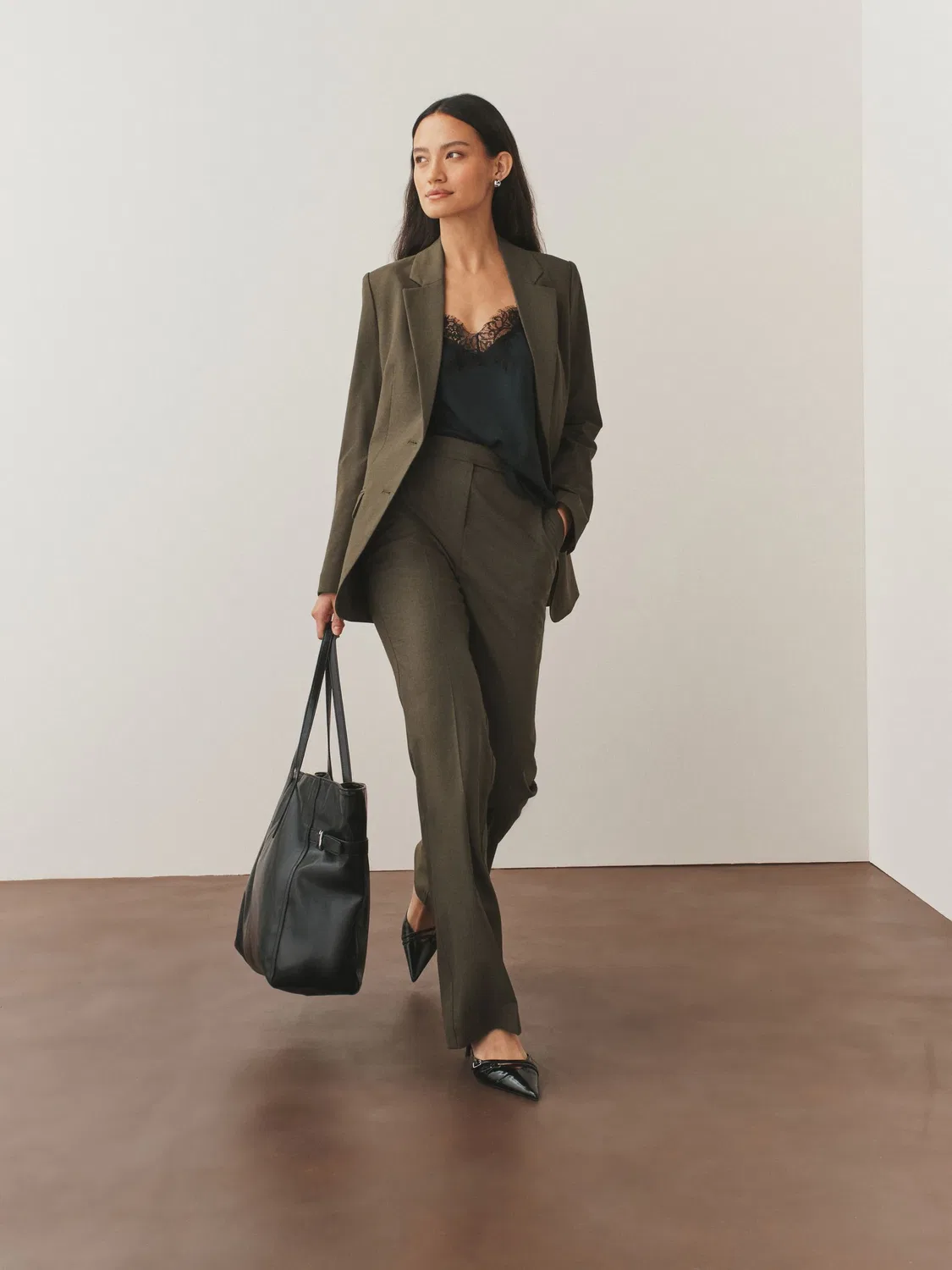Жакет однобортный приталенный, Khaki Green Next — фото 3
