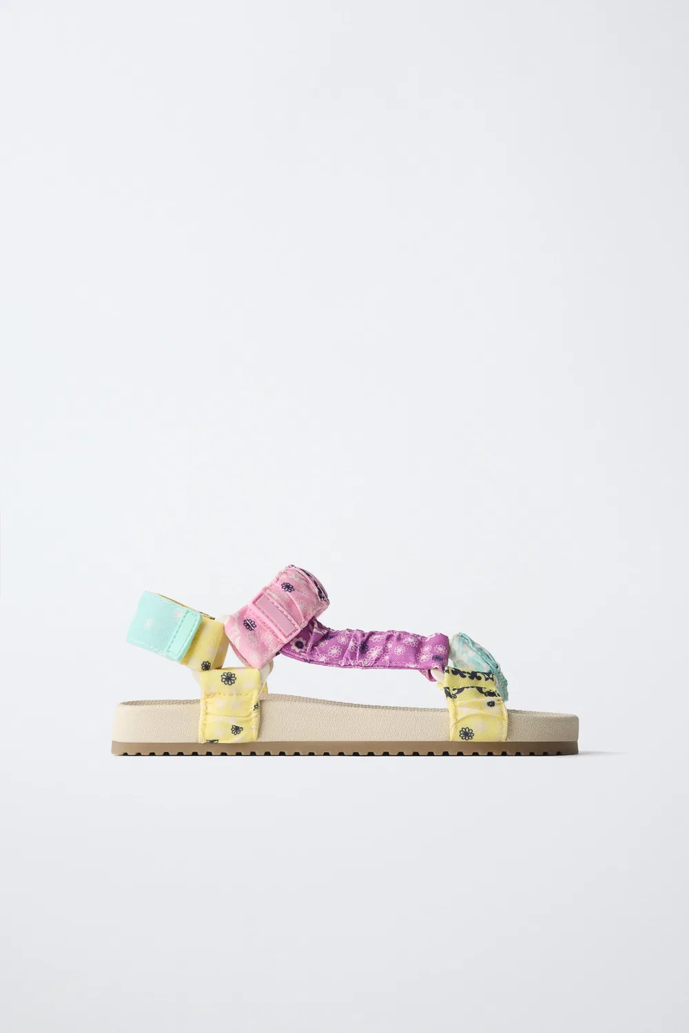Технические сандалии с узором пейсли ZARA, Multicoloured