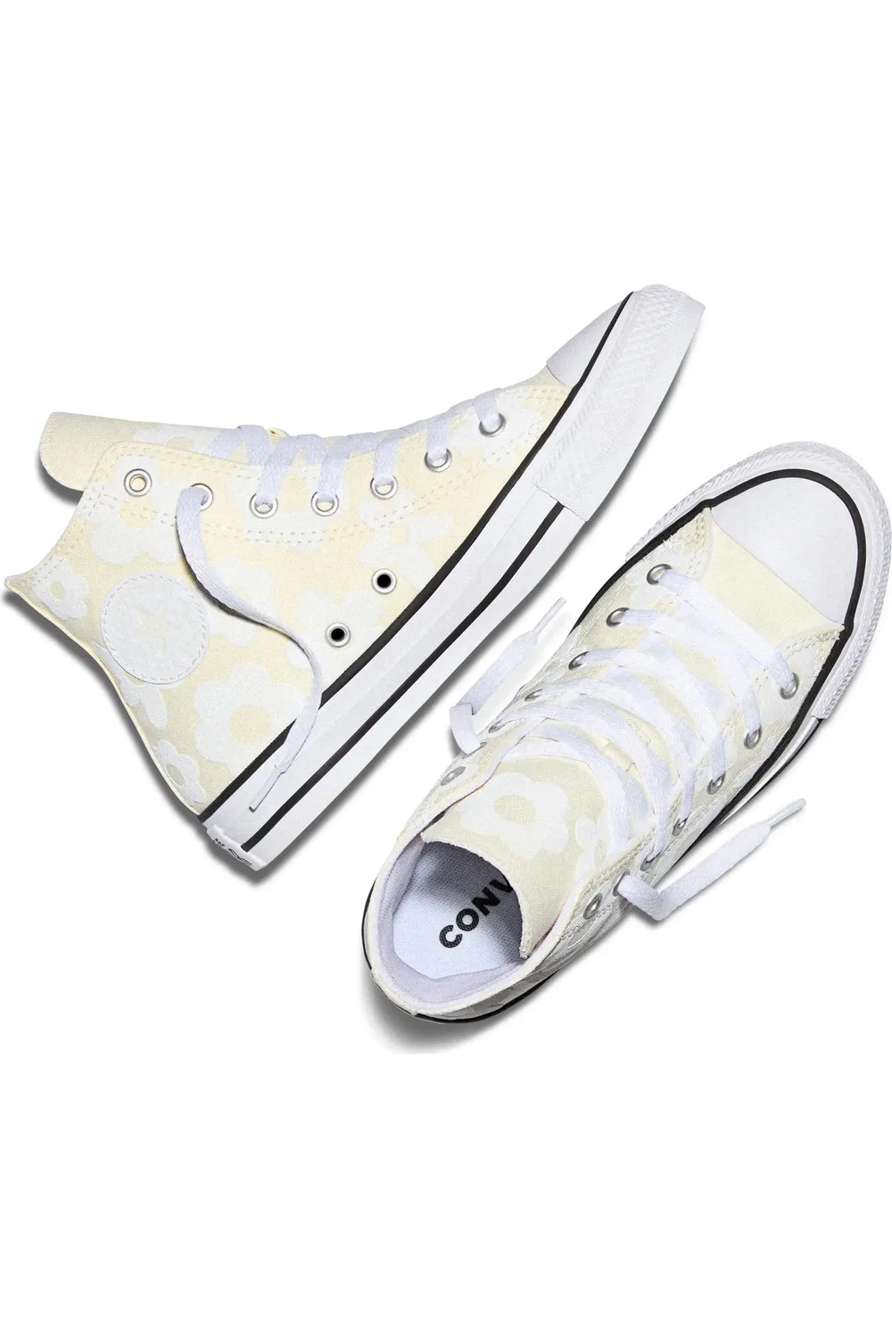 Детские кеды высокие на шнуровке Chuck Taylor All Star Converse, Egret/White/Sil — фото 4