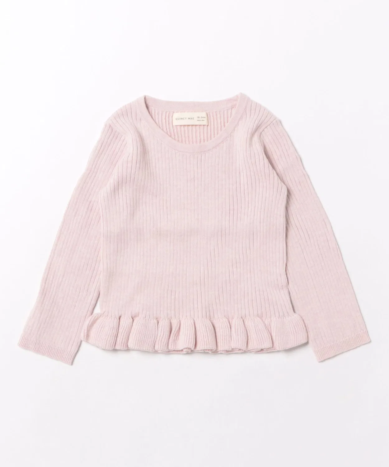 Детский топ с пеплумом из рибаны с длинным рукавом модель Rib Knit Peplum Top NO WAY, Pink