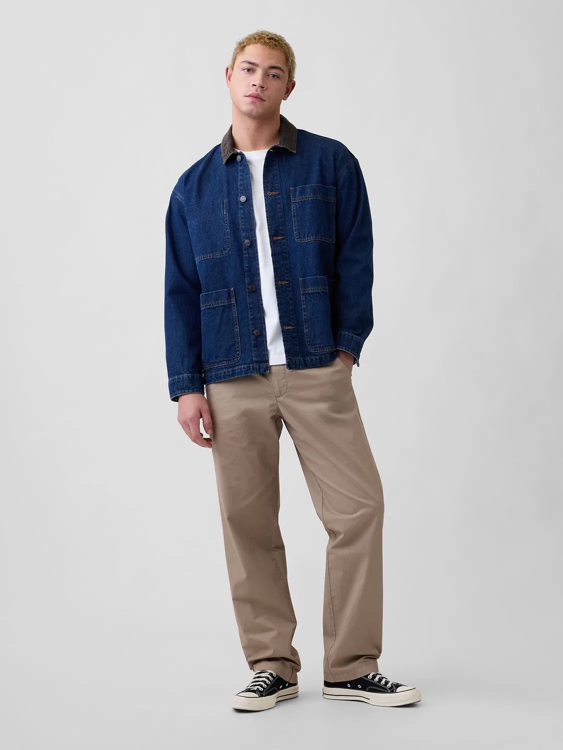 Чинос Gap Easy Relaxed, бежевый — фото 3