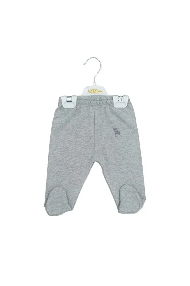 Детские брюки для девочек хлопковые Unisex elephant patterned elastic waist booties baby pants 0 months - 12 months Aziz Bebe, Gri