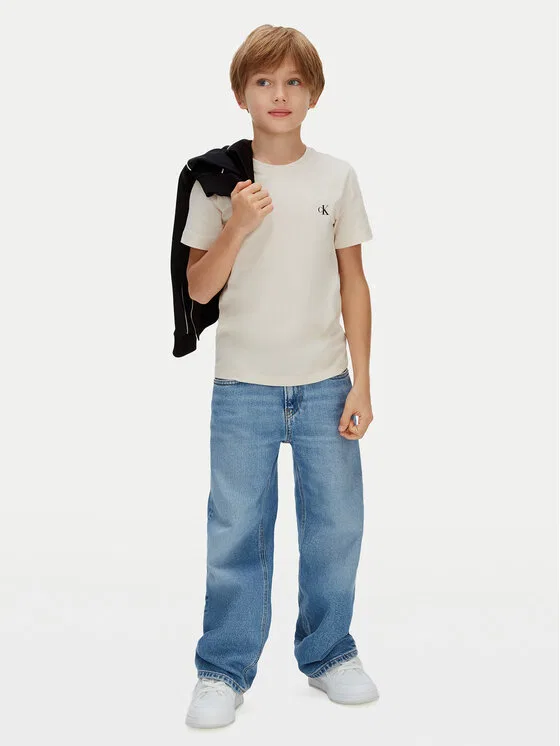 Комплект футболок regular fit Monologo Calvin Klein Jeans, бежевый — фото 2