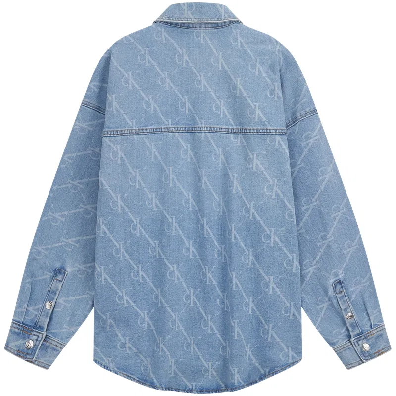 Женская рубашка с отложным воротником Calvin Klein, Denim Light Blue — фото 3