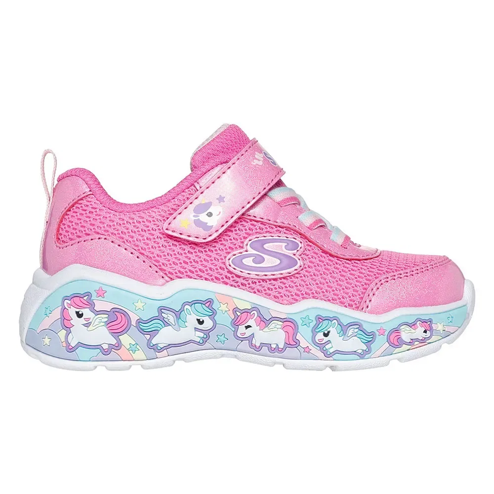 Детские кроссовки для девочек с блестящим верхом Skechers Play Scene Fun Squad, Pink — фото 4