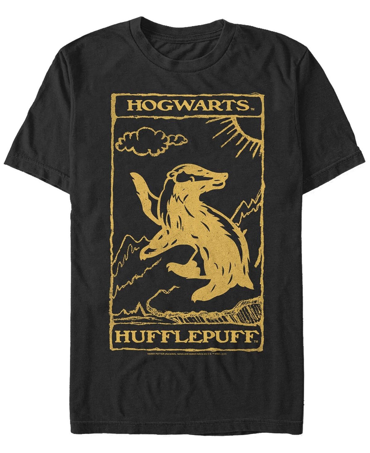 

Мужская футболка с круглым вырезом и короткими рукавами hufflepuff tarot Fifth Sun, черный