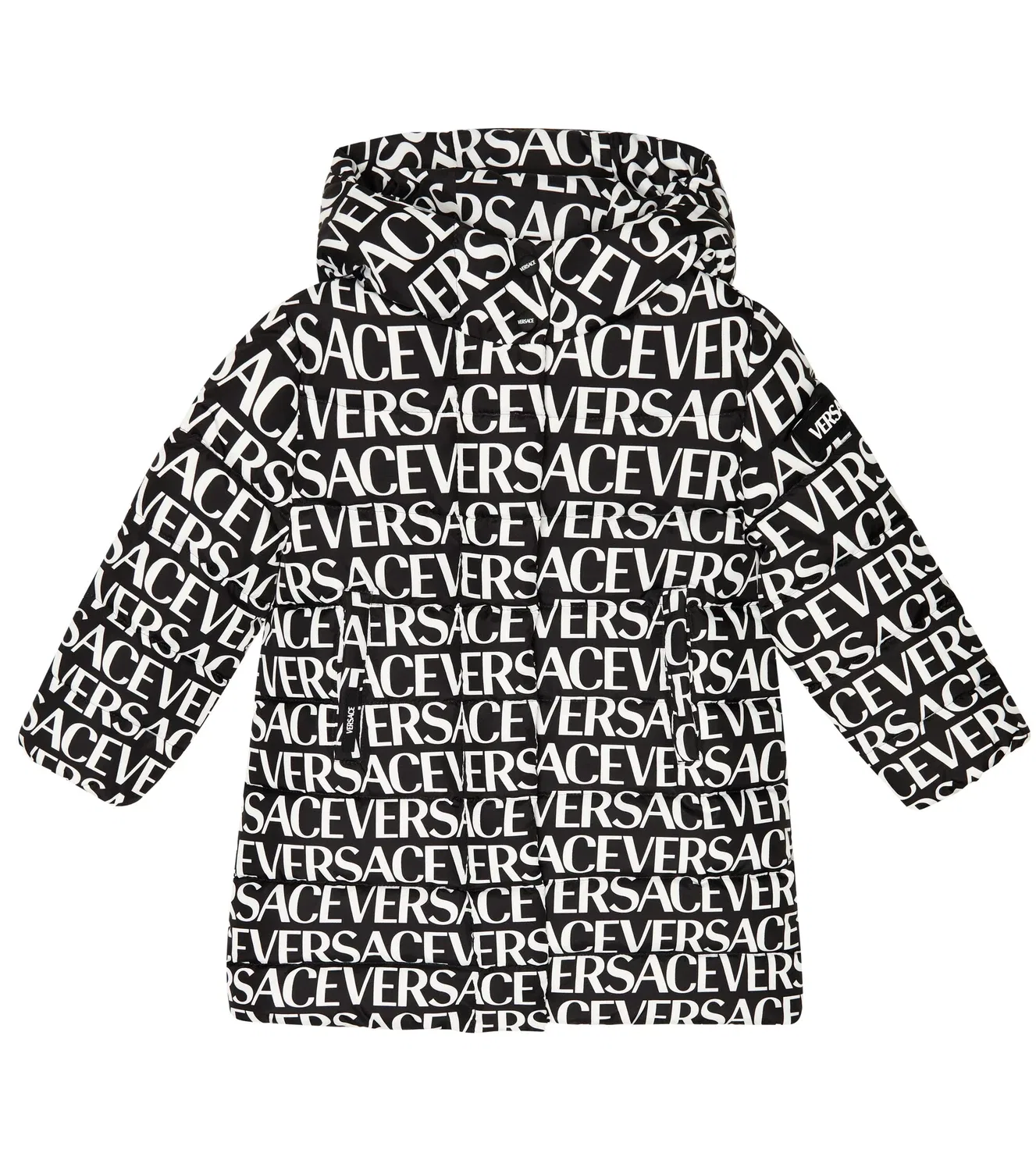 Пуховая куртка с логотипом Versace Kids, черный