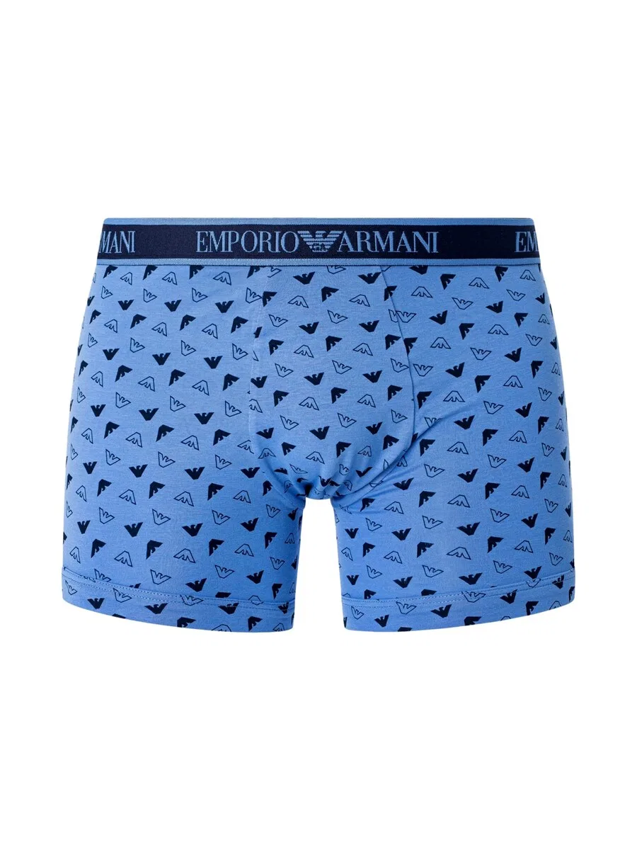 Боксерские шорты Emporio Armani синего, светло-синего и темно-синего цветов — фото 2