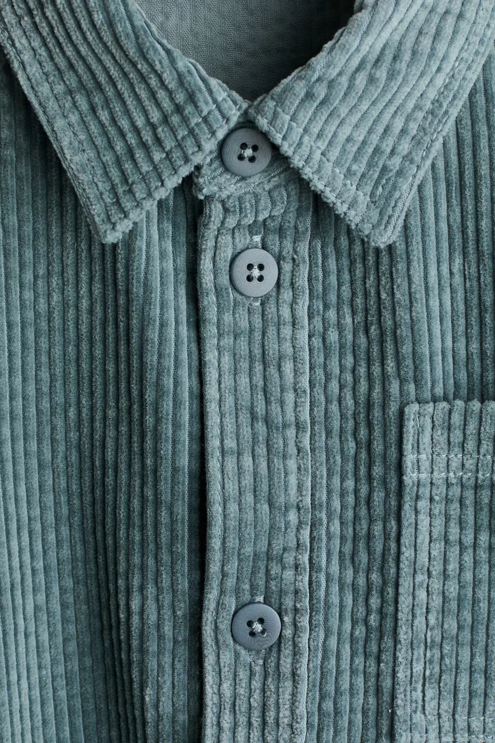 Рубашка-Куртка из хлопкового вельвета H&M, Matttürkis — фото 2