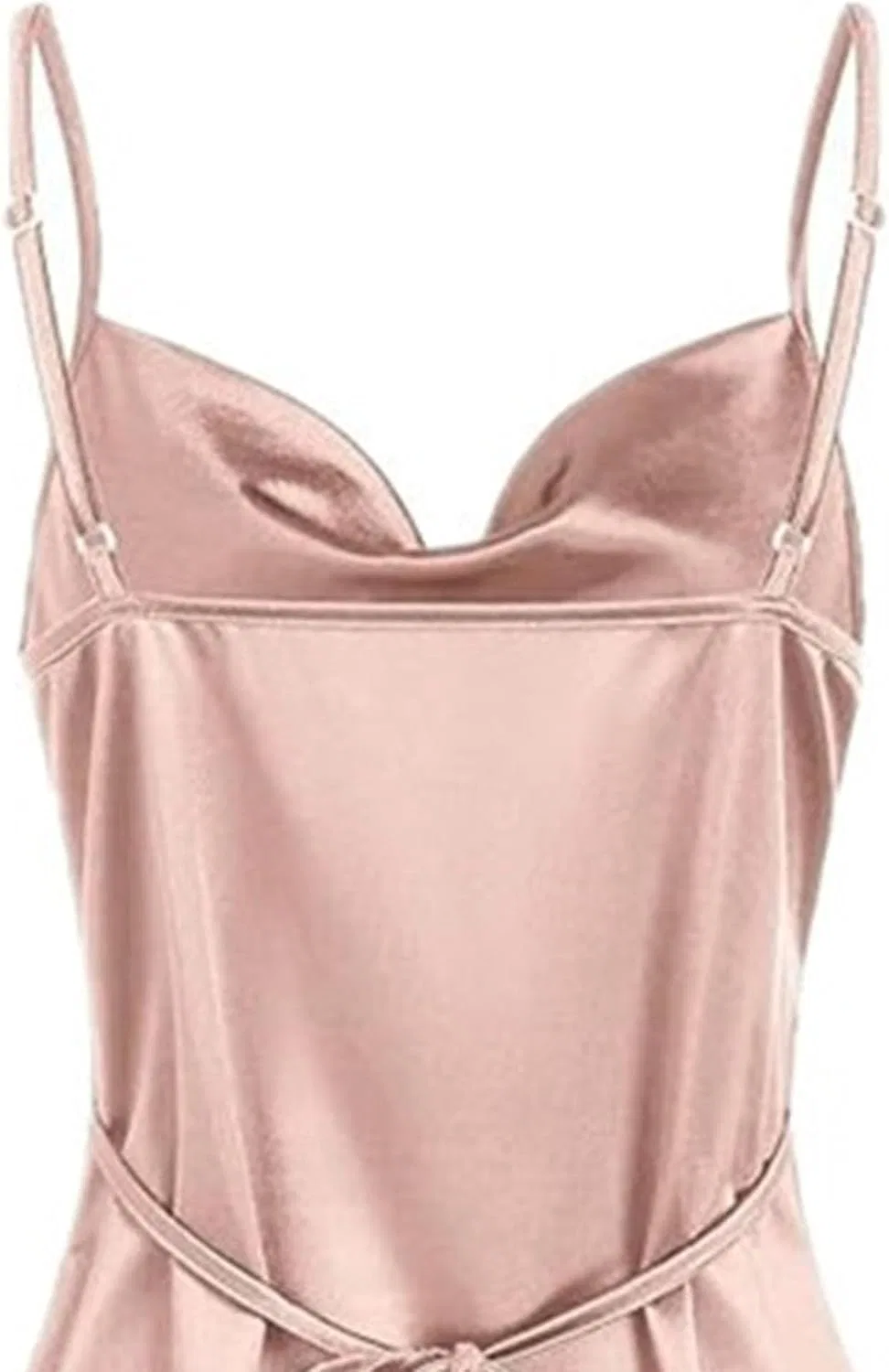 Женское коктейльное мини-платье на тонких бретелях Satin, Pink — фото 4