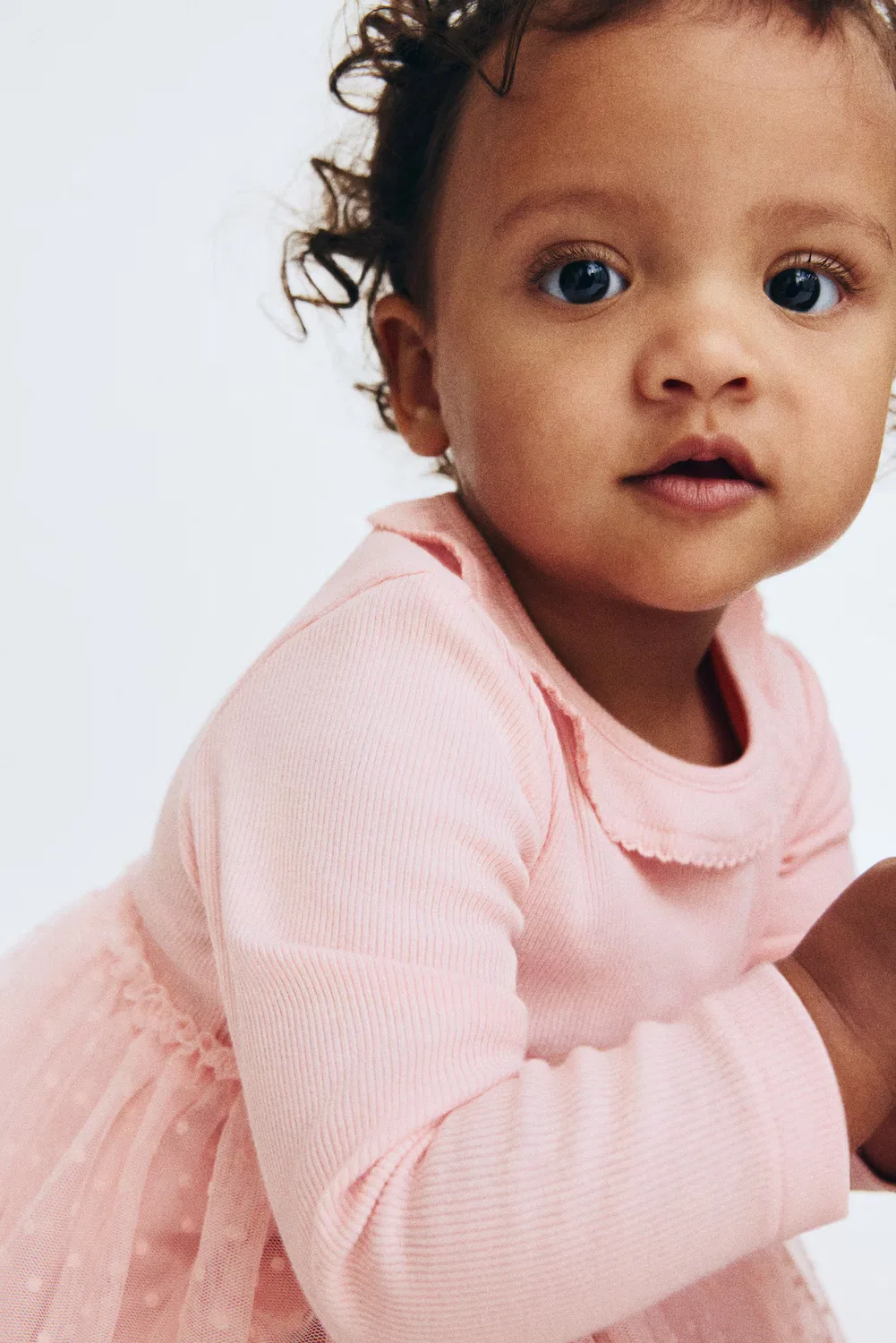 Хлопковое платье с юбкой из тюля H&M, Hellrosa — фото 3