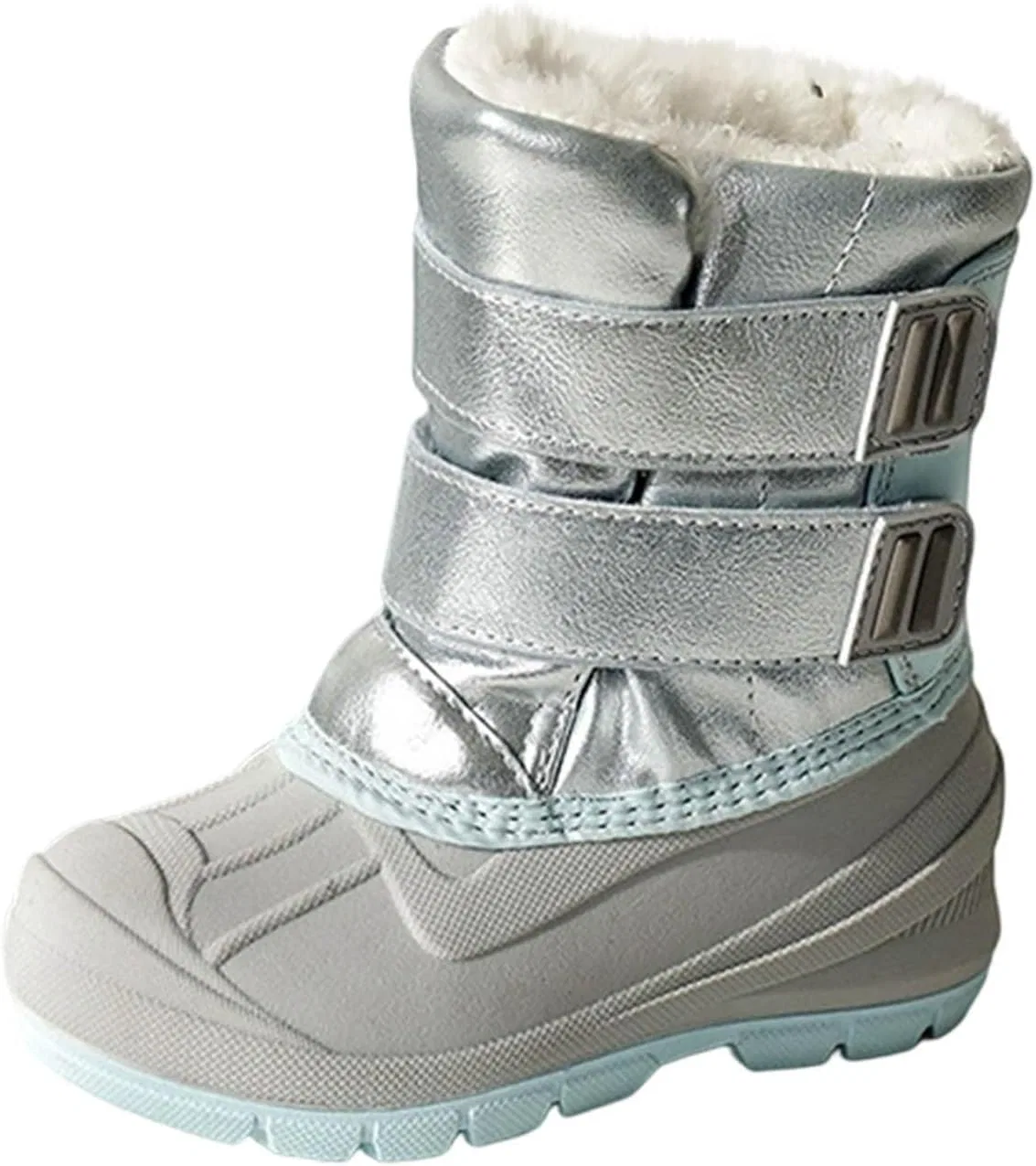 Детские зимние снежные ботинки на меху с липучкой Zzalalana, Light Blue