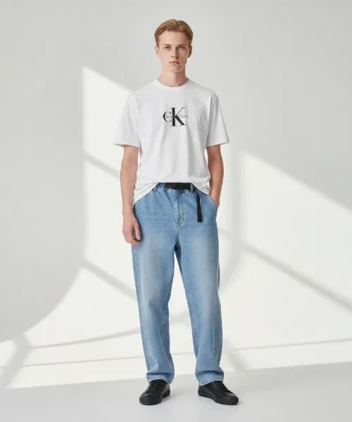 Мужская футболка с принтом Calvin Klein A - MONOLOGO OVERSIZED TEE, Белый — фото 3