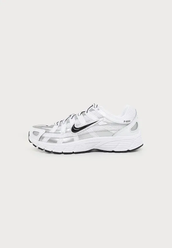 Кроссовки из кожи и текстиля P-6000 Nike Sportswear white/black, Metallic Silver, белый/черный