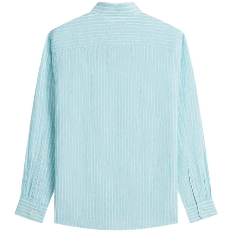 Мужская рубашка с воротником и полосками Tommy Hilfiger, Orange White Stripes 0DM — фото 4