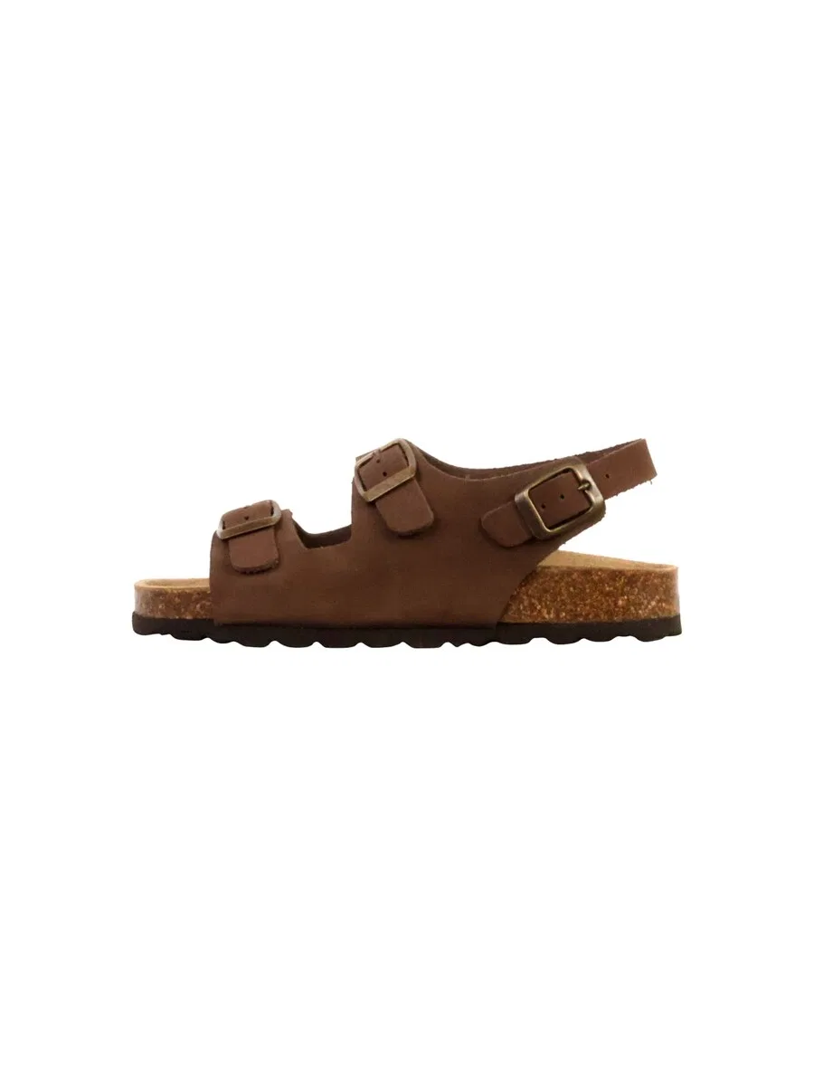 Тапочки The Divine Factory 'Kinder-Lederpantolette Noga Mistraly BS Edge' коричневого цвета