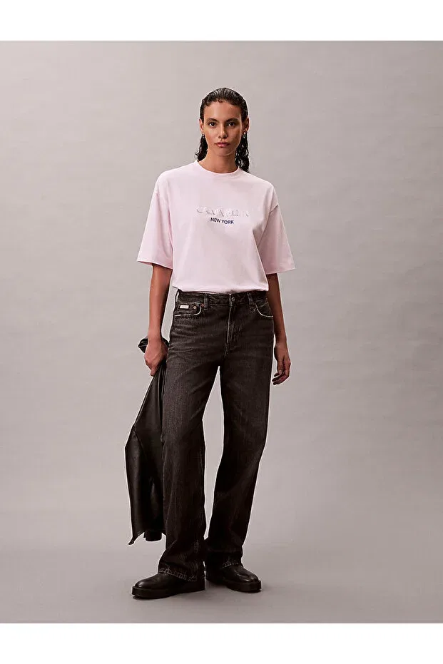 Женская футболка свободного кроя Calvin Klein, Pink — фото 2