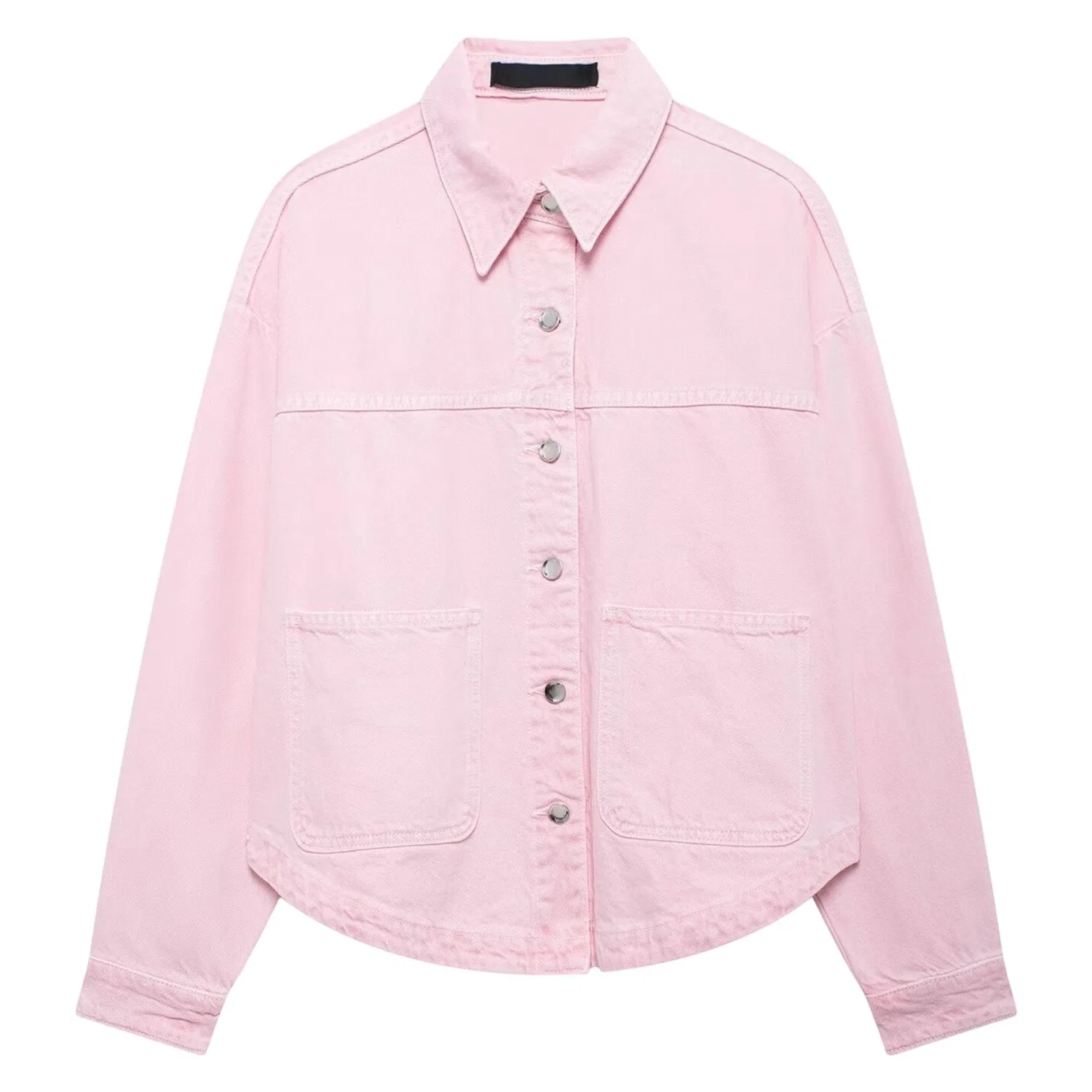 Женское джинсовое пальто оверсайз с длинным рукавом, pink