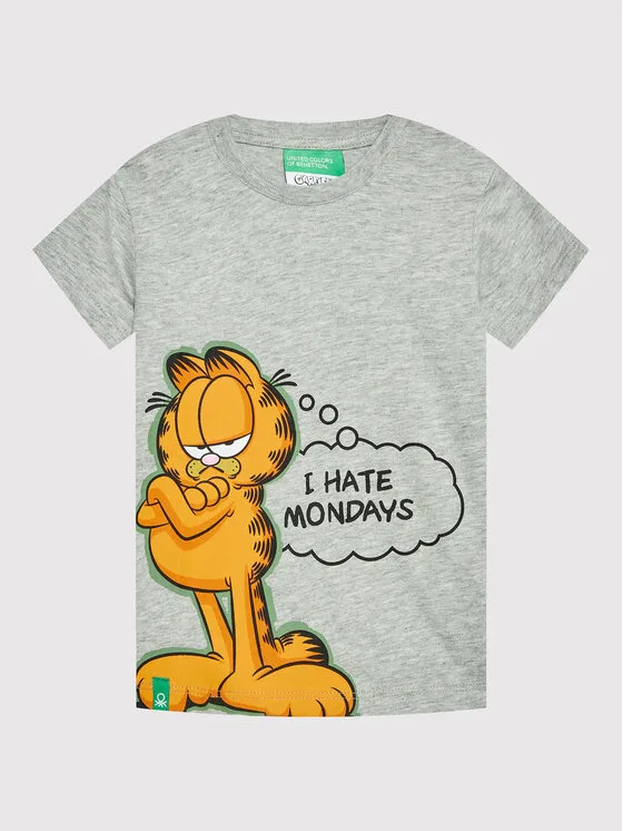 Футболка regular fit Garfield United Colors Of Benetton, серый