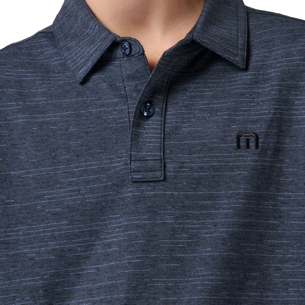 Детское поло для мальчиков с принтом The Heater Polo Shirt Travismathew, Vintage Indigo/Black — фото 3
