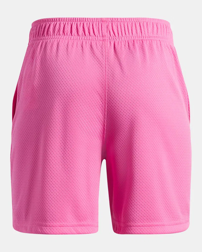 Шорты с длиной по внутреннему шву 12,7 см из легкой дышащей сетки UA Tech Mesh UnderArmour, Pink Frenzy/Black — фото 2