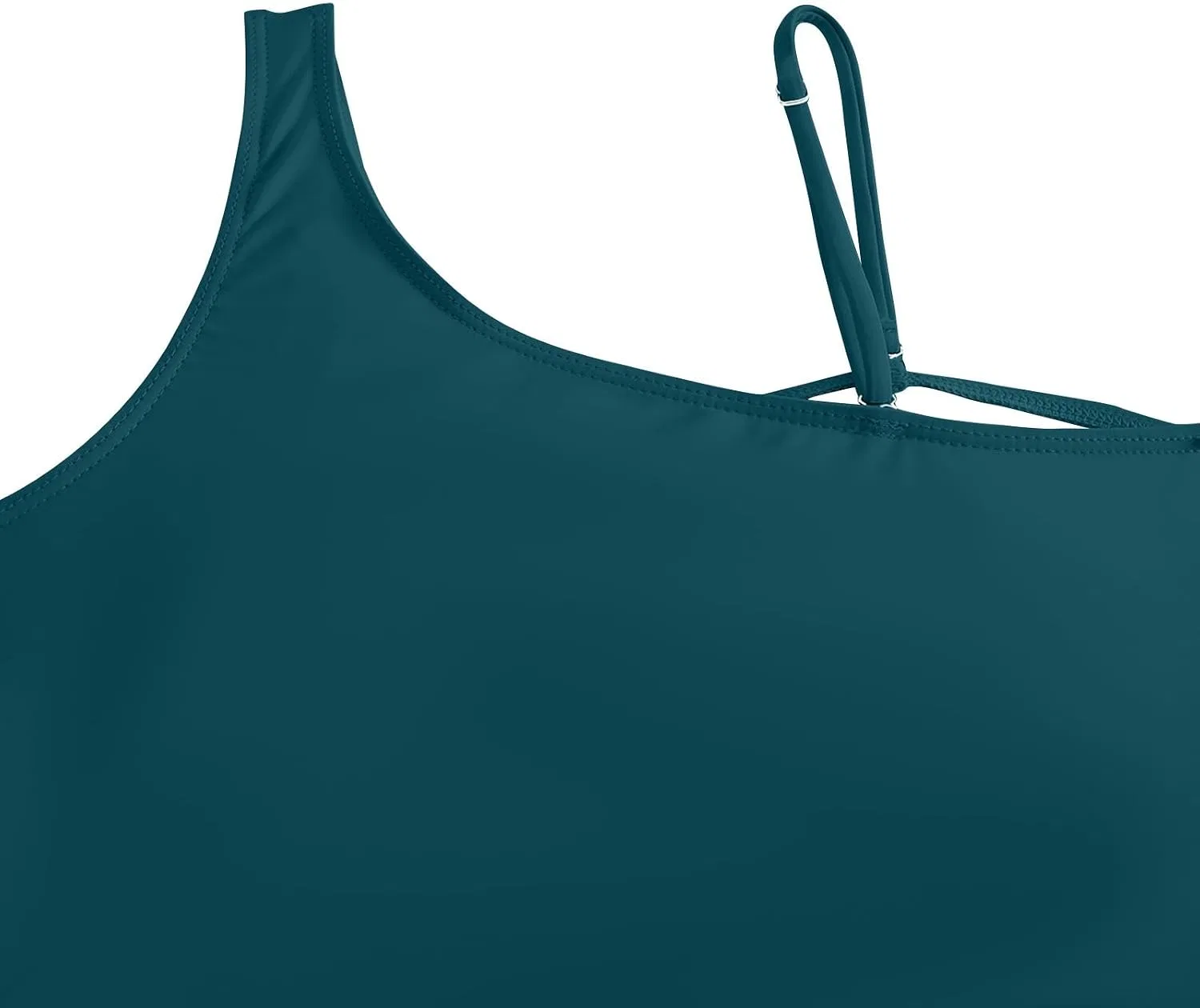 Женский цельнокроеный купальник с эффектом утяжки one shoulder Generic, Mint Green — фото 2