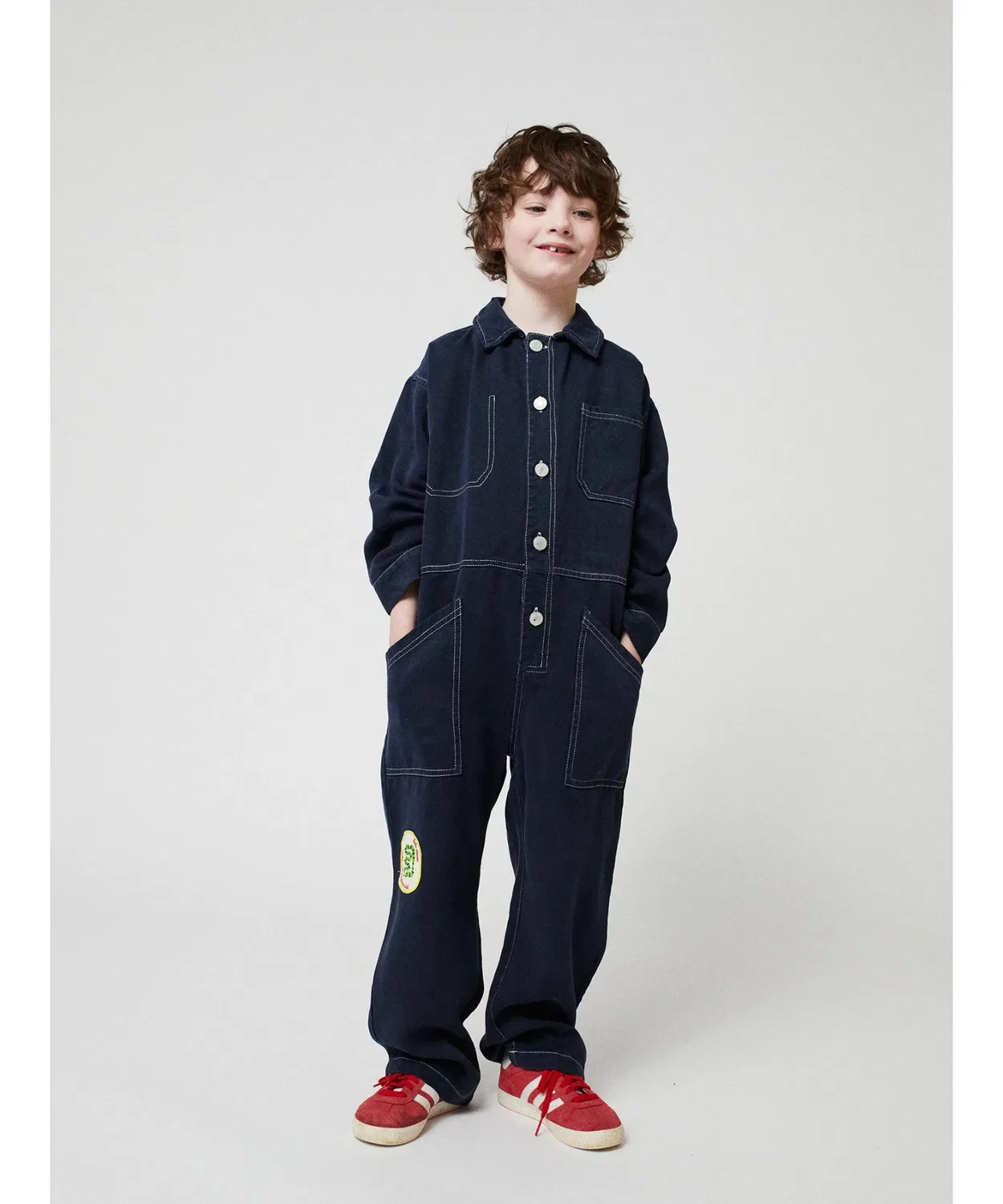 Детский комбинезон с принтом Snake Woven Overall BOBO CHOSES, Dark Navy