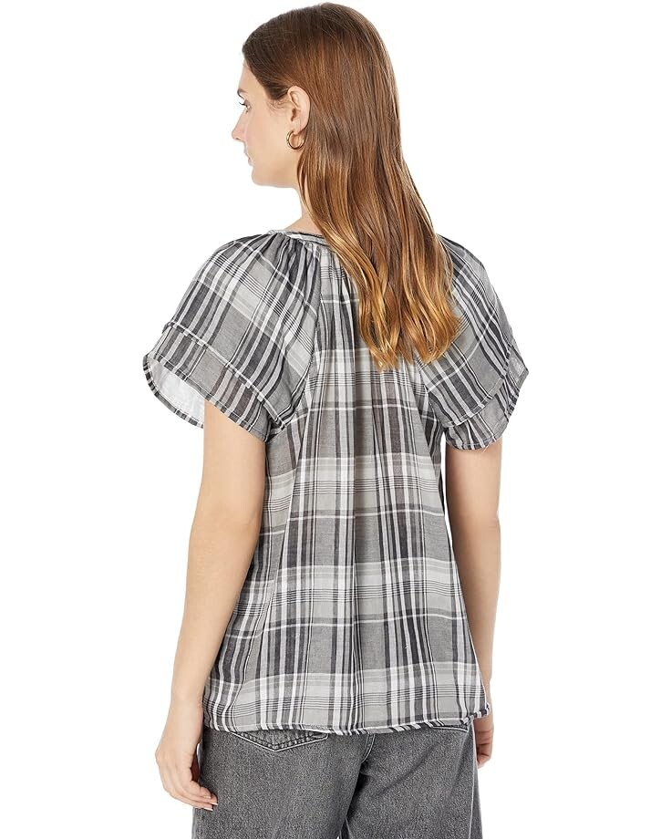 

Блуза Dylan by True Grit Charlie Ruffle-Sleeve Blouse, черный/белый