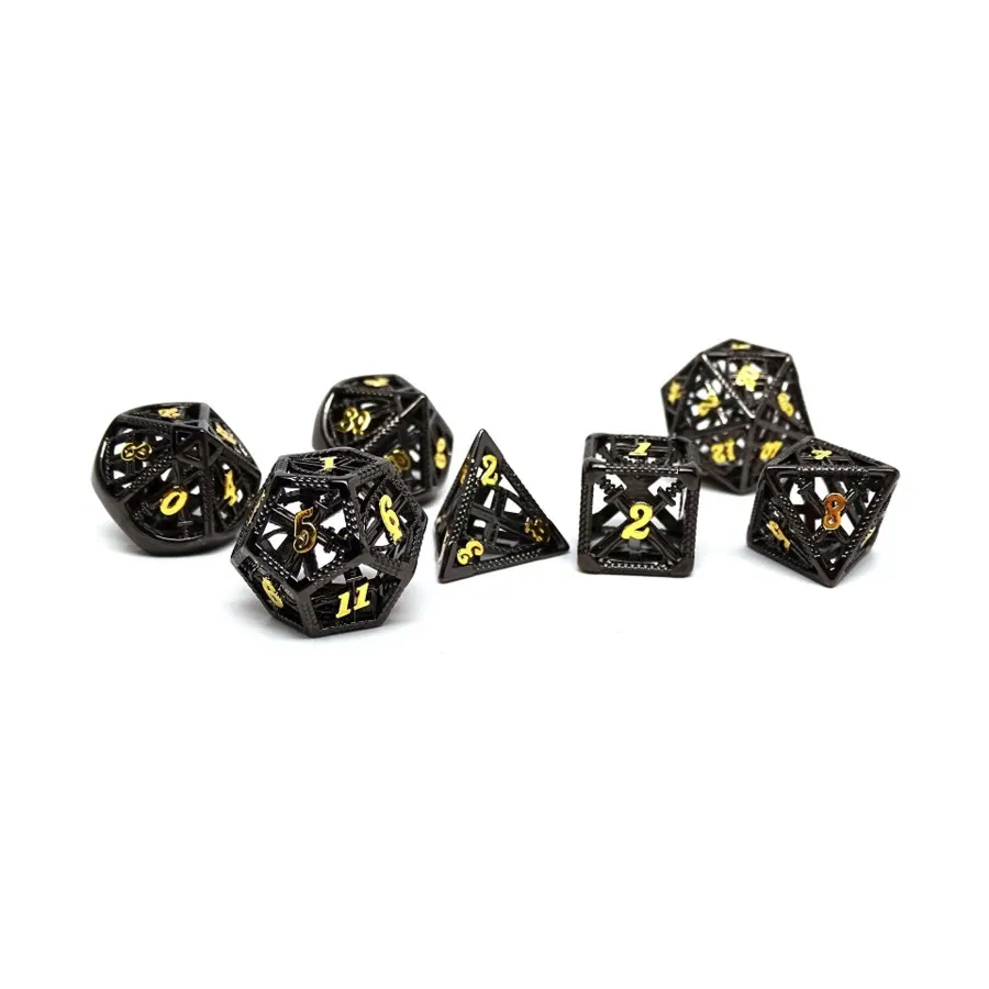 

Полый кубик божественного возмездия — бронзовый металл (7), Dice - Metal 7 Piece Poly Sets (Easy Roller Dice)