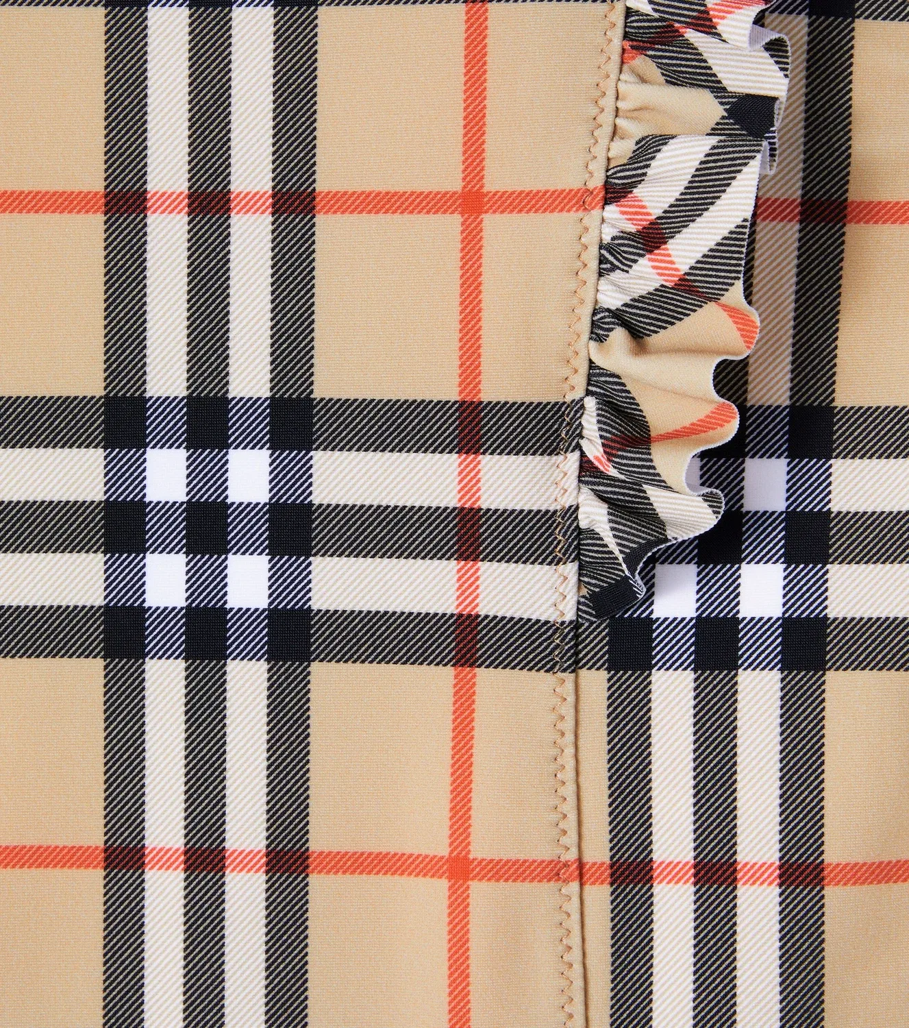 Раздельный купальник с оборками Burberry Kids, Sand Ip Check, бежевый — фото 3
