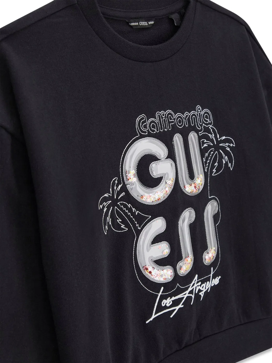 Свитшот свободного кроя для девочки Guess, черный — фото 3