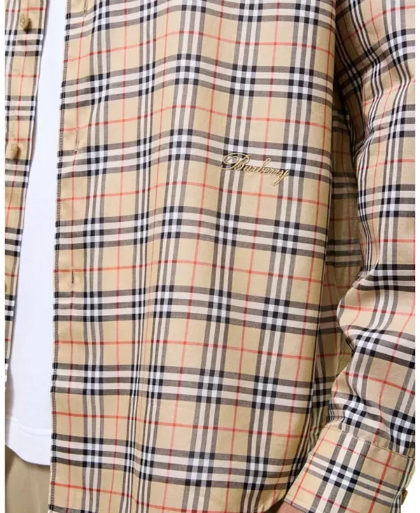 Мужская рубашка свободного кроя с принтом Burberry, Sand Beige — фото 3