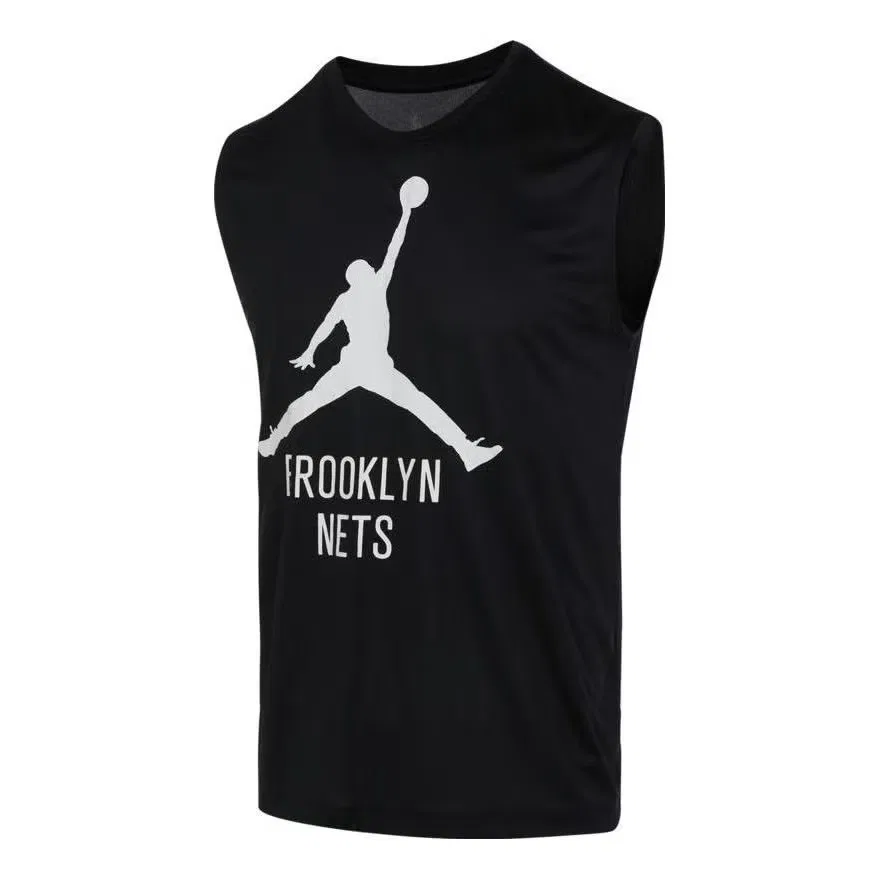 Майка баскетбольная с логотипом Brooklyn Nets Jordan, черный