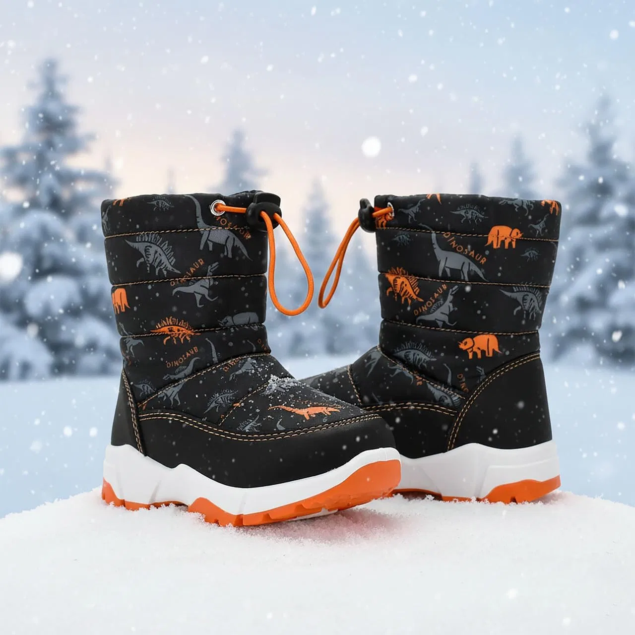 Детские зимние снежные ботинки Nova Footwear, Orangedino — фото 4