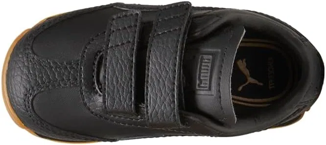 Детские кожаные слипоны с V-образным вырезом Easy Rider PUMA, Black — фото 4
