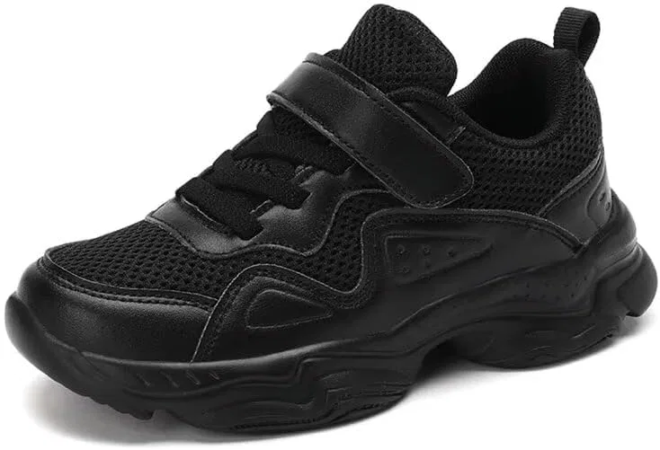 Детские кроссовки из экокожи с принтом для мальчиков и девочек Zonkacen, Mesh Black
