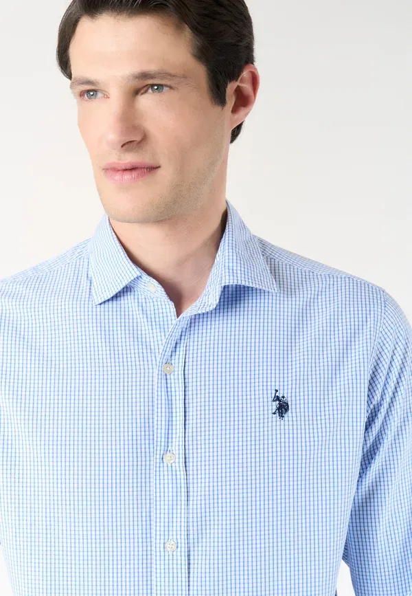 Рубашка из хлопка Checked U.S. Polo Assn., мультиколорe — фото 4