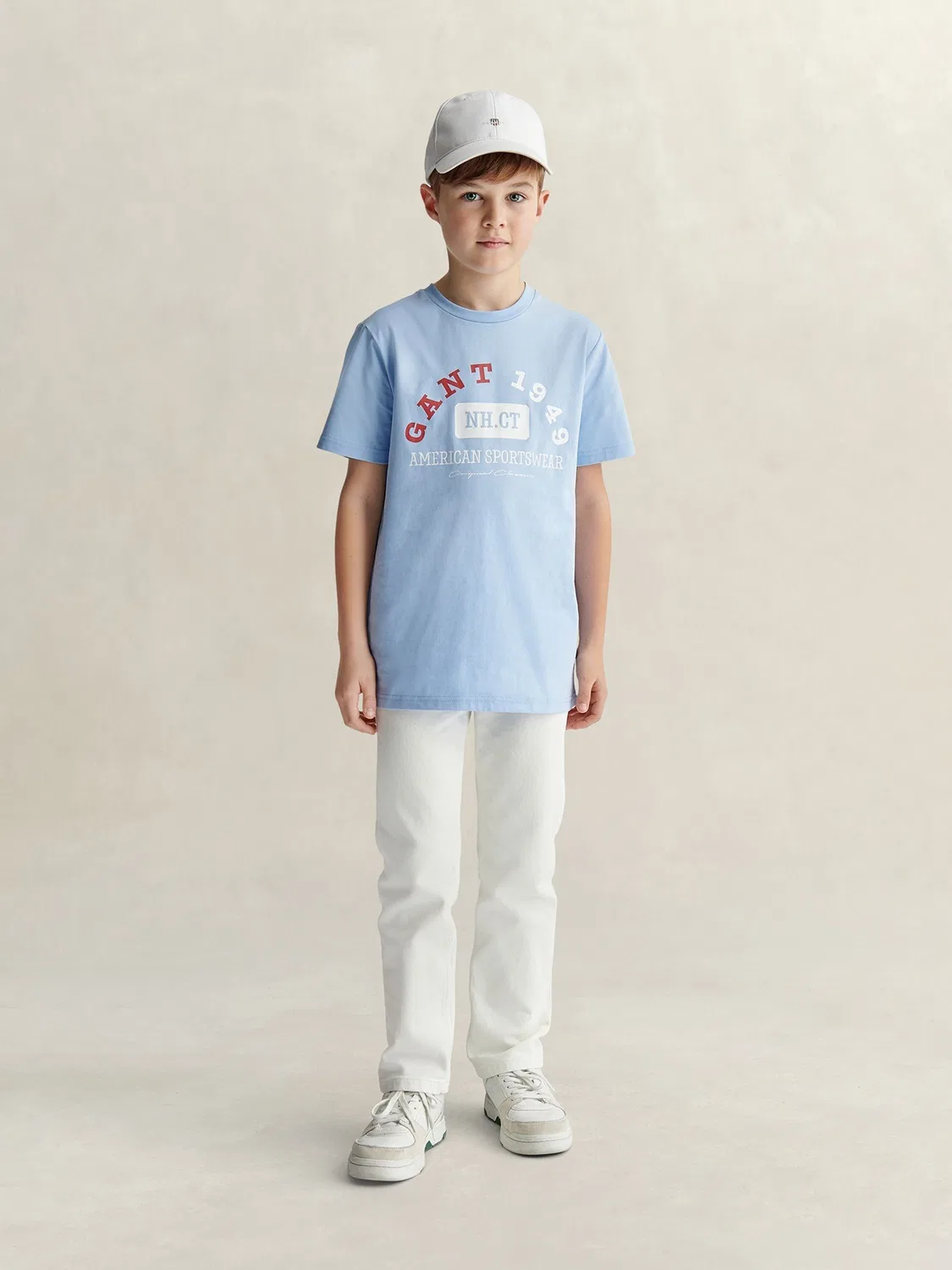 Футболка с графическим принтом GANT American Sportswear, синяя — фото 4