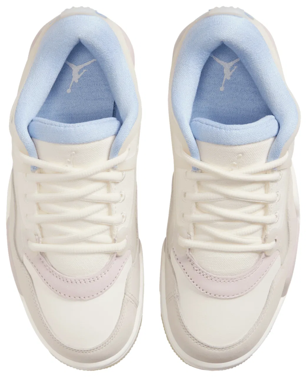 Детские кроссовки для девочек с амортизацией Max Air AJ 4 Remastered Jordan, Sail/Purple/Light Armory Blue — фото 4