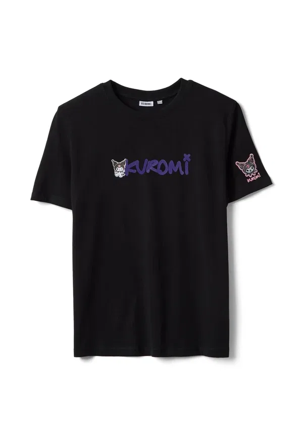 Футболка с принтом Regular fit with kuromi, Ovs, gunmetal, стальной