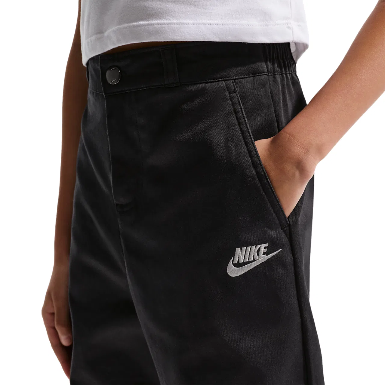 Брюки для мальчиков Club Woven Everyday Pant Nike, черный/белый — фото 2