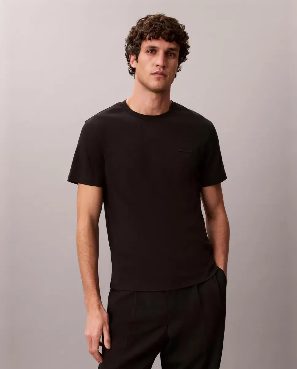 Мужская футболка с коротким рукавом из хлопка Supima Calvin Klein, Negro