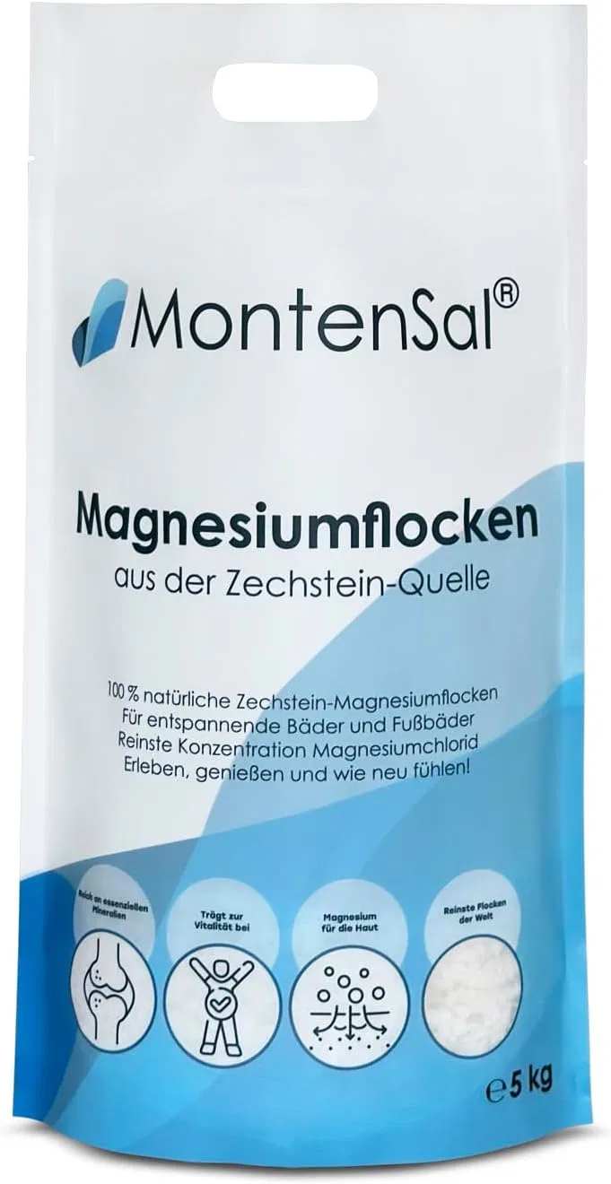 Соль для ванн Magnesium Flakes, MontenSal, 5 кг
