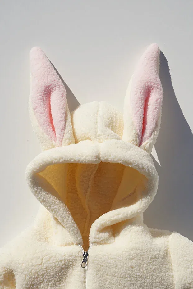 Детский комбинезон из плюша с длинным рукавом Girl, boy and child plush zippered winter rabbit jumpsuit Ipek Atlas, Multicolor — фото 4