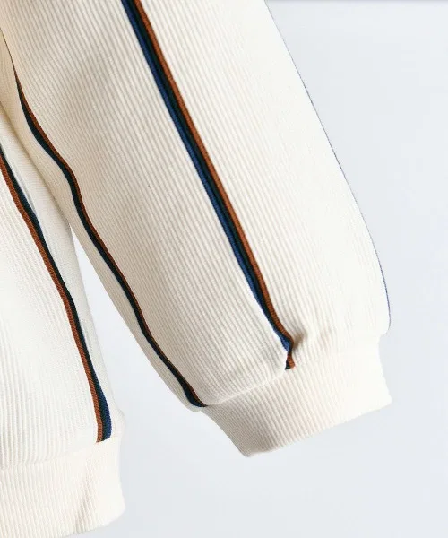 Детская футболка с длинным рукавомс принтом и вышивкой Re T-Shirt moimoln, Ivory — фото 4