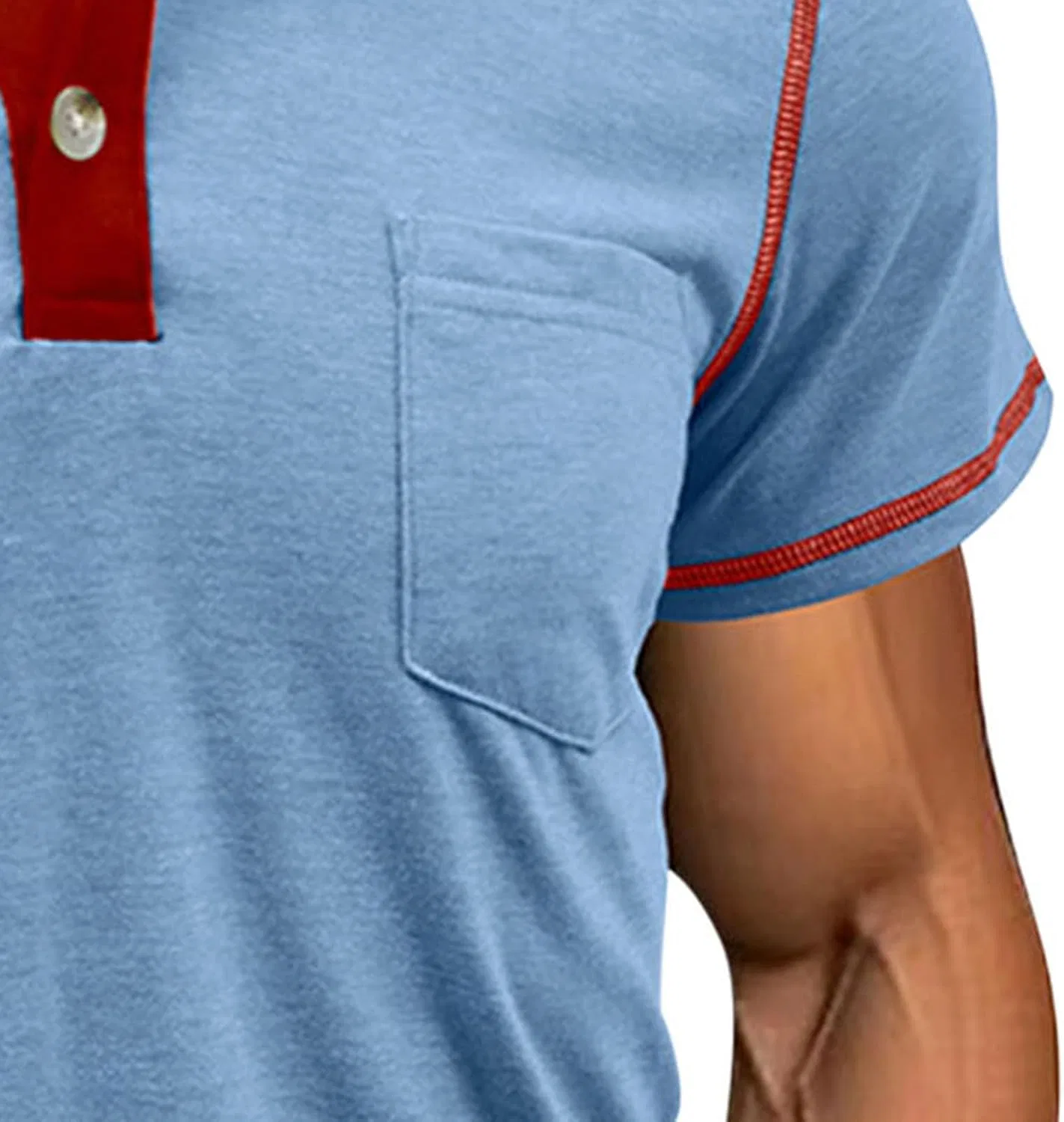 Мужская футболка с круглым вырезом Generic, Light Blue — фото 2