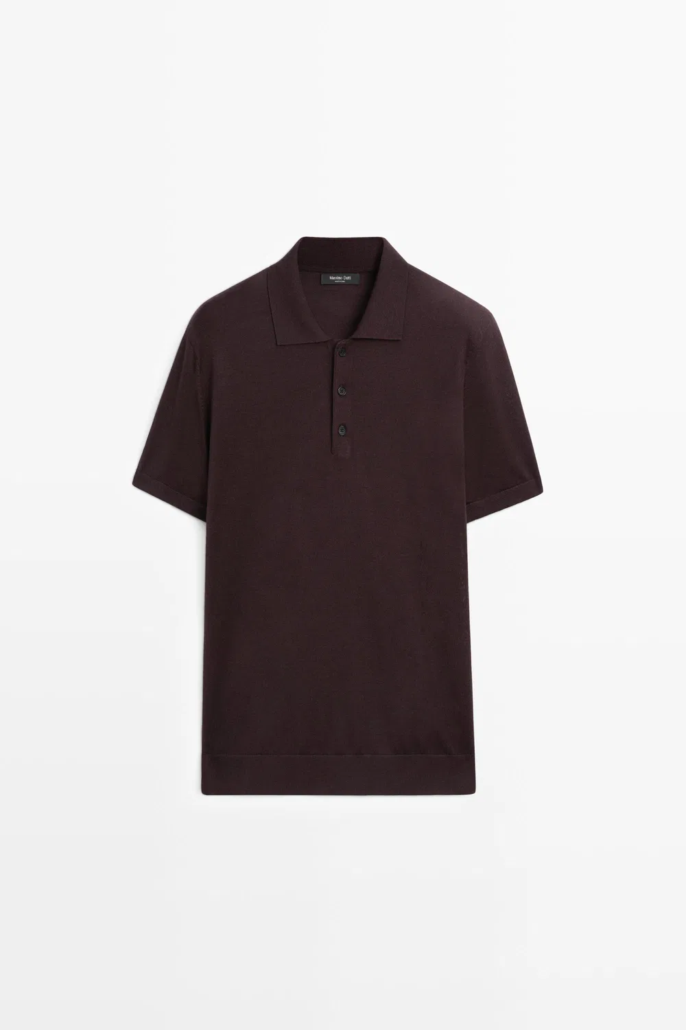 Поло Massimo Dutti Wool Blend Knit Shirt, бордовый — фото 2