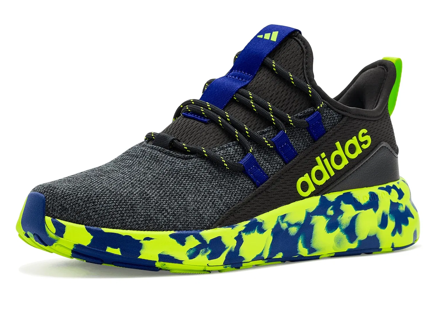 Кроссовки Lite Racer Adapt 8.0 (для маленьких и больших детей) Adidas Kids, Black/Solar Slime/Mystery Ink — фото 2