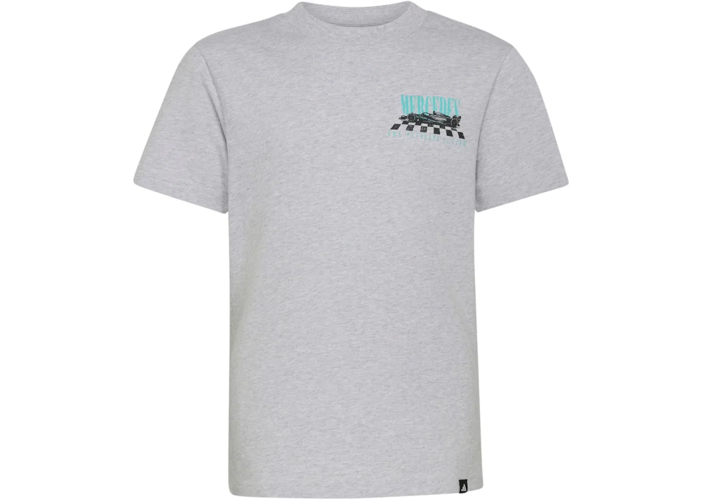 Детская футболка с принтом Mercedes AMG Petronas Formula 1 Team Adidas, Light Grey Heather